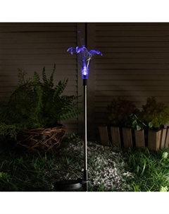 Садовый светильник на солнечной батарее Lily, 9 × 80 × 9 см, свечение мульти (RGB) Uniel