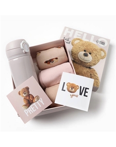 Подарочный набор Hello: термос и носки 3 пары, размер 36-37 (22-24 см) Kaftan