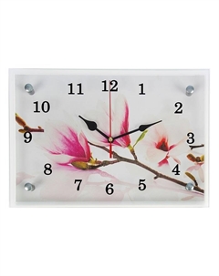 Часы-картина настенные, интерьерные "Бело-сиреневые цветы", бесшумные, 30 х 20 см Сюжет