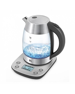 Чайник электрический BQ KT1703G, стекло, 1.7 л, 2200 Вт, чёрно-серебристый Bq
