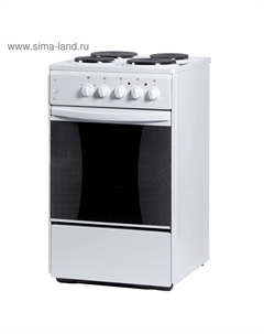 Плита Flama AE 1403 W, электрическая, 4 конфорки, 50 л, эмаль, без гриля, белая