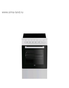 Плита Beko FSE 57110 GW, электрическая, 4 конфорки, 55 л, стеклокерамика, таймер, чёрно-белая 520529