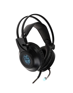 Наушники Qumo Odin, игровые, микрофон, 3.5+USB, 2.2м, подсветка, чёрные