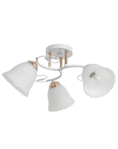 Люстра "Луиза" 3х60Вт Е27 золото/белый 48х48х24см Экономсвет