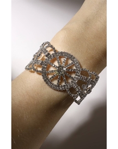 Браслет со стразами «Селебрити», цвет белый в серебре, 18 см Qf