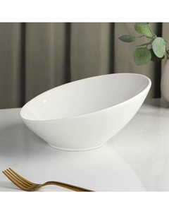 Салатник фарфоровый «Глория», 450 мл, d=21 см, цвет белый Доляна