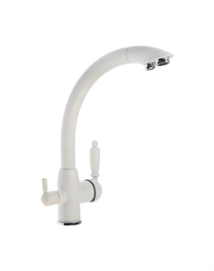 Смеситель для кухни Accoona A5179G-7, с выходом для питьевой воды, латунь, белый