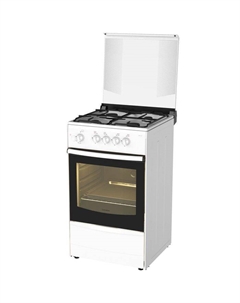 Плита Darina 1 B GM 441 105 W, газовая, 4 конфорки, 50 л, газовая духовка, белая