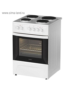 Плита Darina 1D EM 141 404 W, электрическая, 4 конфорки, 50 л, эмаль, без гриля, белая