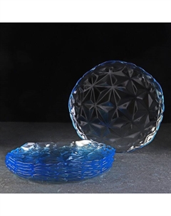 Набор тарелок стеклянный Estrella, d=28 см, 6 шт, цвет голубой Pasabahce