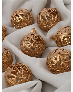 Ёлочные игрушки «Морозец», шары новогодние, d=6 см, 8 шт., золотистые Зимнее волшебство