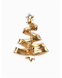 Брошь новогодняя «Ёлка», серпантин, загадай желание, разноцветная в золоте Qf