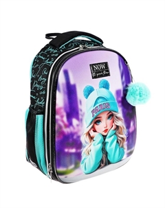 Рюкзак каркасный 38×29×17 см, Choice Lite 17L Paris Girl, брелок, для девочки Devente