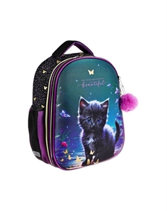 Рюкзак каркасный 38х29х17 см, Choice Lite 17L Beautiful Cat, + брелок, для девочки Devente