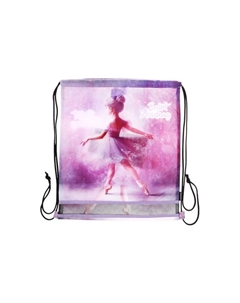 Мешок для обуви на шнурке, с сеткой, принтом, размер 47×1×40 см, сиреневый Devente