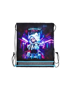 Мешок для обуви на шнурке, с сеткой, принтом, размер 47×1×40 см, чёрный/голубой/разноцветный Devente