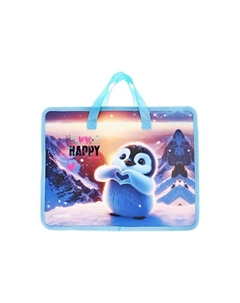 Папка с ручками А4, 100x260x335 мм, "Happy Pinguin", пластик, ручки-текстиль, для девочки Devente