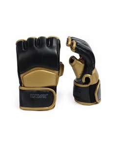 Перчатки для ММА боевые, GOLD, размер S, чёрные, жёлтые Fight empire