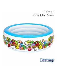 Бассейн надувной «Персонаж», 196×53 см, от 6 лет, 51122 Bestway