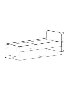 Кровать односпальная «», 2030×840×710 мм, цвет графит Клик мебель