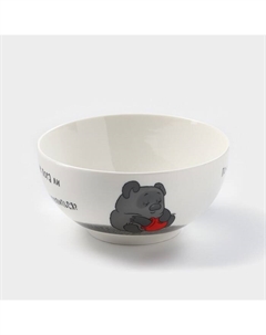 Салатник «Винни Пух», 610 мл, d=14.5 см, фарфор, белый Quinsberry