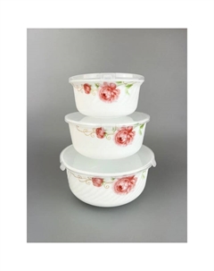 Набор салатников «Флора», с крышкой, 3 шт Jewel