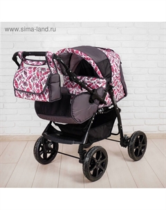 Коляска-трансформер «Гном», пластиковые колёса, оттенки розового, рисунок МИКС Стэк