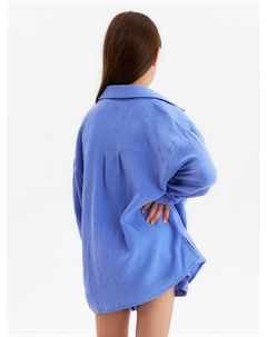 Рубашка из муслина для девочек, рост 146 см, фиолетовая Kaftan