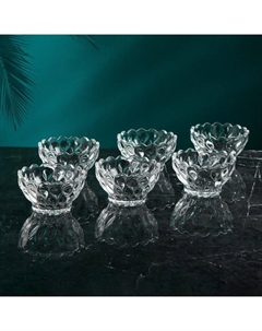 Набор стеклянных салатников «Флоренция», 6 шт, 175 мл, Иран Авторское стекло