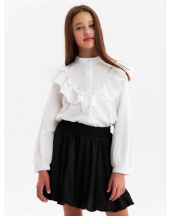 Блузка для девочки, белая, рост 128 см Minaku