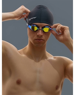 Очки для плавания, набор носовых перемычек, чёрные, линзы жёлтые Onlytop