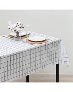Скатерть «. Клетка», белая, 152×228 см Доляна