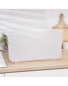 Контейнер для хранения, 10 л, пластик, 46×16×23.5 см, на колесиках, прозрачный Альт-пласт