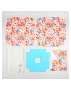 Коробка для цветов с вазой и пластиковыми окнами складная «Весенние цветы», 16 х 23 х 16 см Дарите счастье