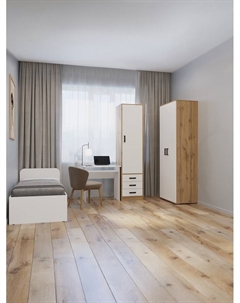 Шкаф распашной двухстворчатый «», 810×500×2100 мм, цвет дуб вотан/белый Клик мебель