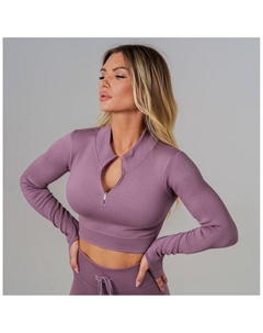 Рашгард спортивный на молнии женский, размер М, лиловый Onlytop
