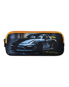 Пенал мягкий, 2 отделения, объёмный, 90 х 220 х 40 мм, "Ралли" серый 86217 Stavia