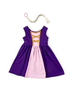 Карнавальный костюм «Милая принцесса», рост 110–122 см, платье, коса на резинке Волшебная маска