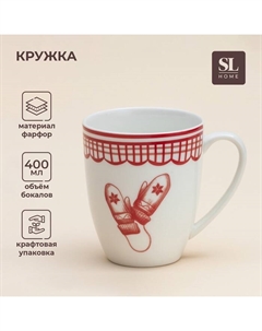 Кружка новогодняя SL Home «Прекрасное время», 400 мл, 9×10 см, фарфор, белая Sima-land home