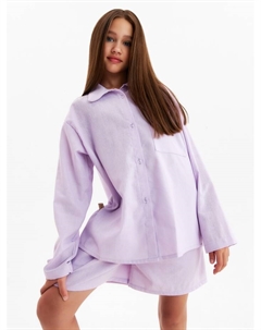 Комплект (рубашка и шорты) для девочки, сиреневый, рост 152 см Minaku