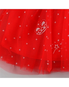 Карнавальный костюм «Новогодняя принцесса», рост 98 см, ободок, платье с короной, красный Волшебная маска