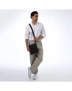 Сумка планшет мужская, 2 отдела на молнии, наружный карман, 22×4×26 см, коричневая Textura