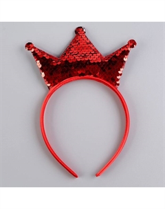 Карнавальный костюм «Новогодняя принцесса», рост 110 см, ободок, платье с короной, красный Волшебная маска