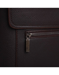 Сумка деловая мужская, на молнии, 32×5×23 см, коричневая Textura