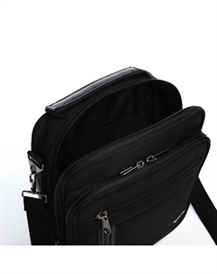 Сумка кросс-боди мужская «», 3 наружных кармана, с ручкой, длинный ремень, 25×7×29 см, чёрная Сакси