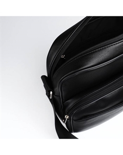 Сумка кросс-боди мужская, на молнии, 2 наружных кармана, 25×9×29 см, чёрная Textura