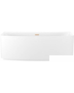 Ground Breaking 170x80 28770104R (пристенная ванна белый глянец, экран, ножки, сифон-автомат золото) Wellsee