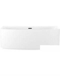 Ванна Ground Breaking 170x80 28770103R (пристенная ванна белый глянец, экран, ножки, сифон-автомат матовый черный) Wellsee