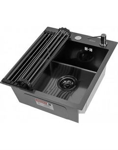 Кухонная мойка Eco AR 45x50 + RM AR + DS AR (Black Decor, с аксессуарами) Arfeka