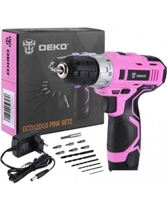 Дрель-шуруповерт GCD12DU3 PINK SET2 063-4171 (с 1-им АКБ, набор оснастки) Deko